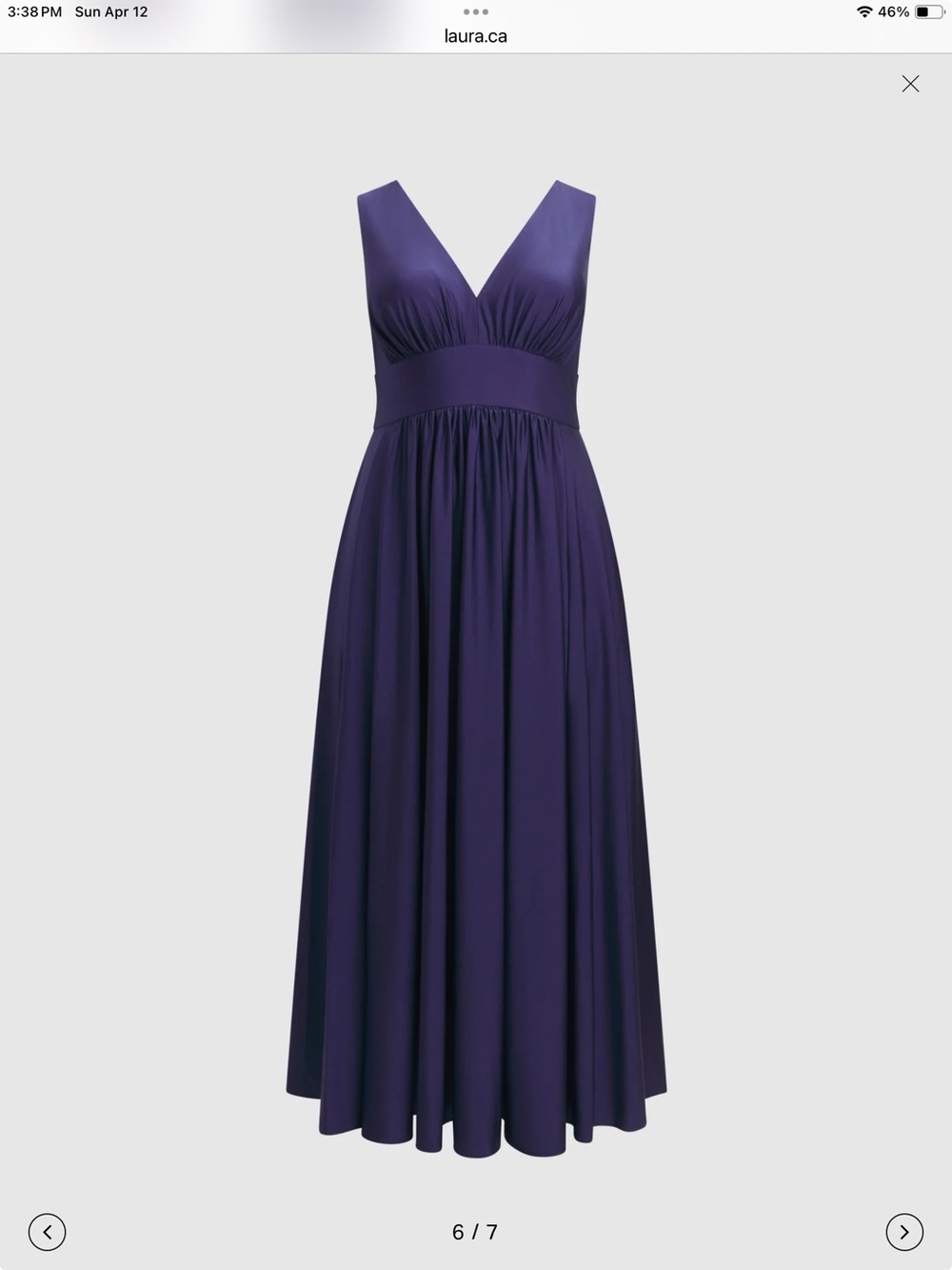 V-Neck Maxi Dress in Navy Blue
